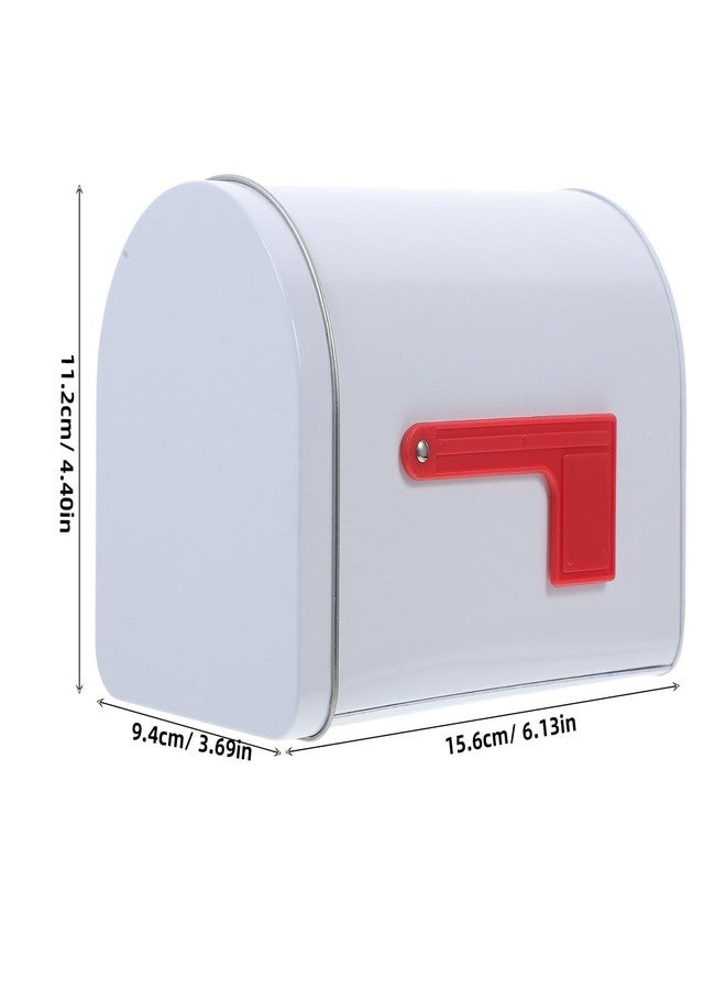 VOSCHOIX White Tinplate Storage Box, Kids Mailbox for Playhouse with Signal Flags, DIY Santa Mailbox for Home Decor & Gift Packaging - Image 5